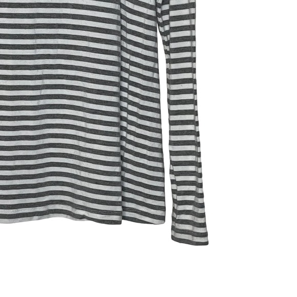 Matilda Jane T-Shirt Size Small Gray White Striped Stretch Blend Womens LS - Picture 3 of 8
